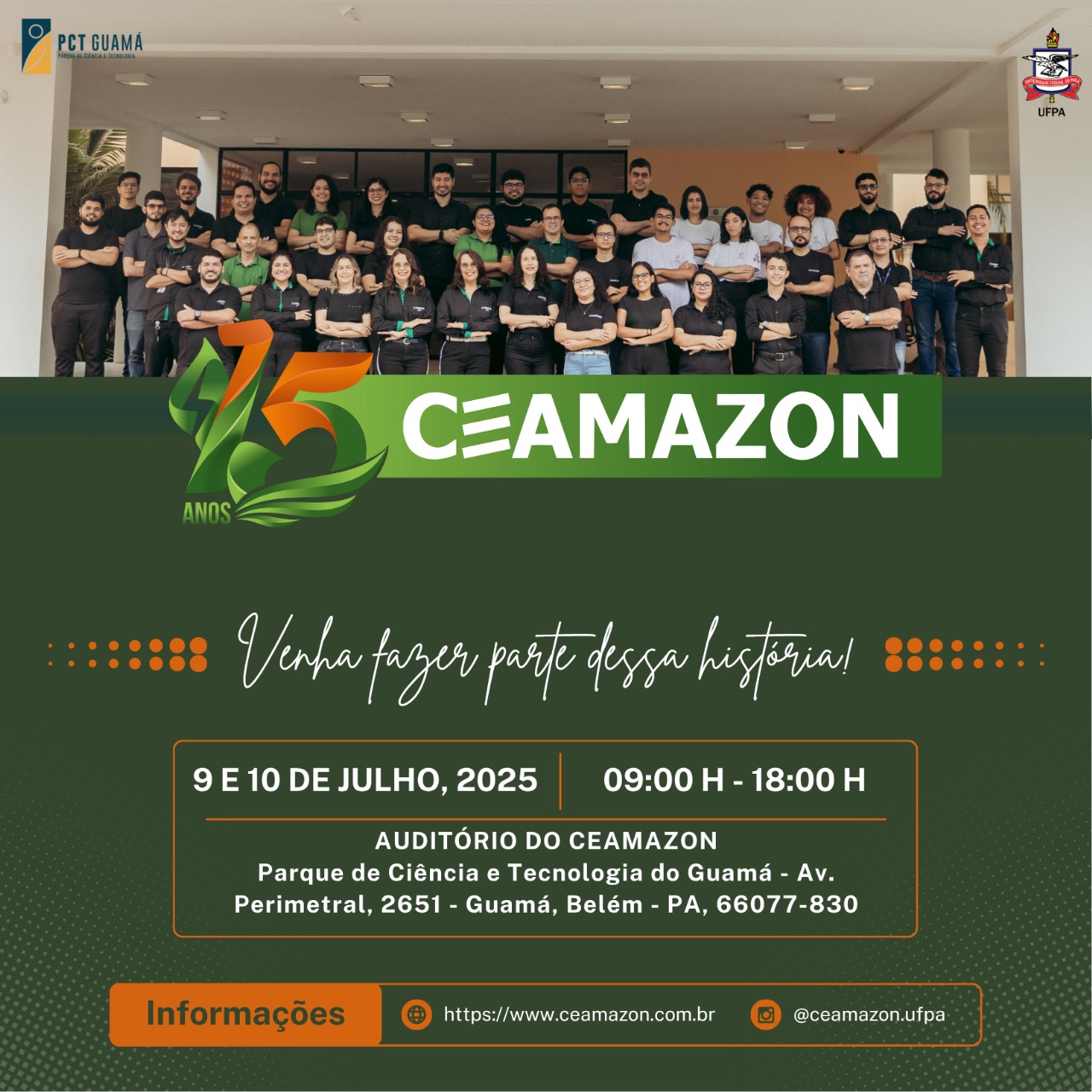 Imagem do evento: | CONVITE SEMINÁRIO 15 ANOS DO CEAMAZON